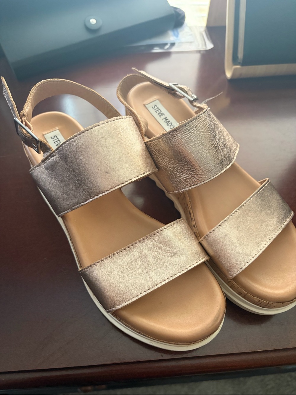 Steve Madden Metallic Rose Sandal Platform Slingback